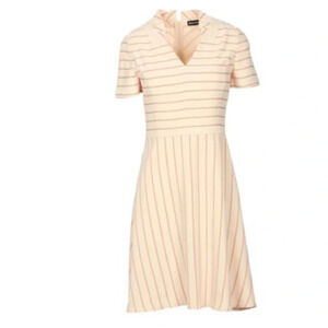 Emporio Armoni Striped Pink Preppy Hourglass Short Sleeve Dress